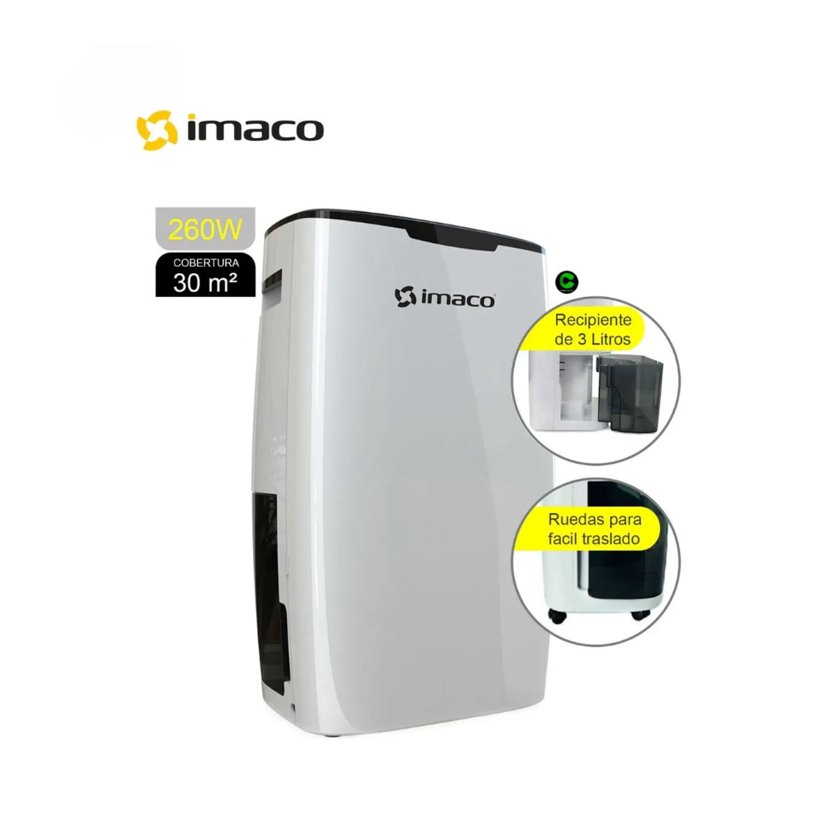 IMACO - Deshumedecedor Digital IMACO 16L 260W DHE15 Blanco