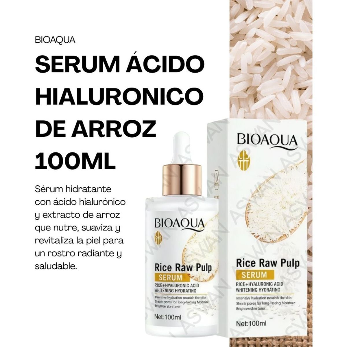 BIOAQUA - Serum Ácido Hialuronico De Arroz 100ml -BIOAQUA