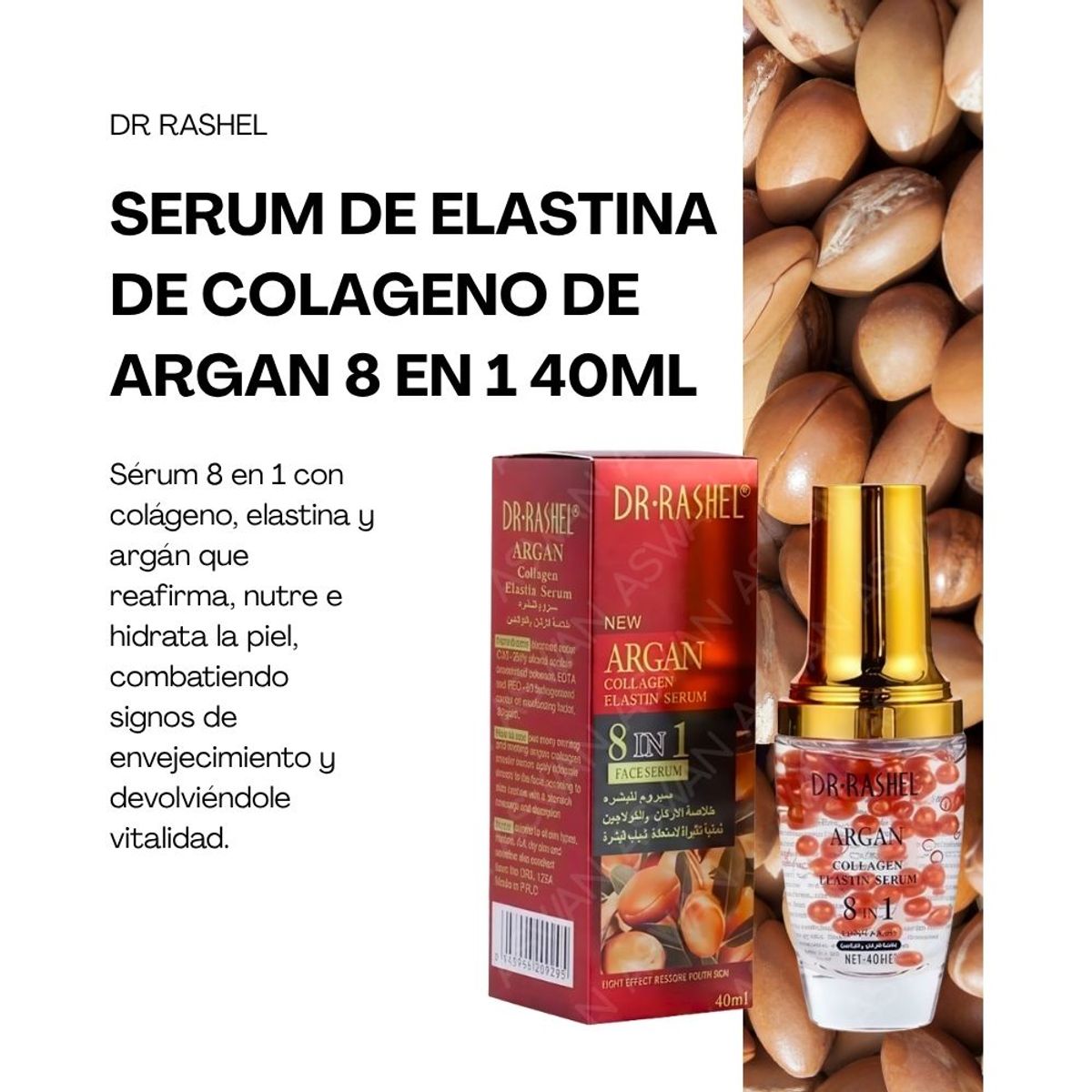 GENERICO - Serum de Elastina de Colageno de Argan 8 en 1  40ml - DR RASHEL