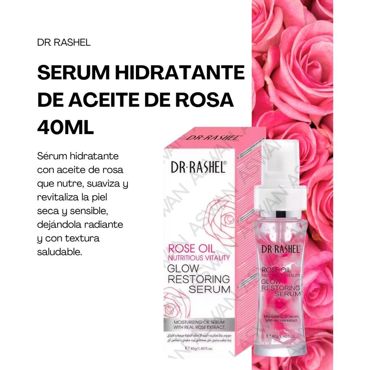 GENERICO - Serum Hidratante De Aceite de Rosa 40ml - DR RASHEL