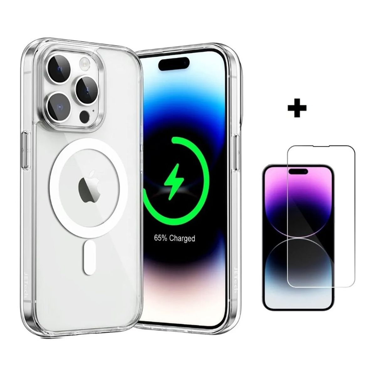 GENERICO - Case funda clear para iphone 14 pro magnetico mica pantalla