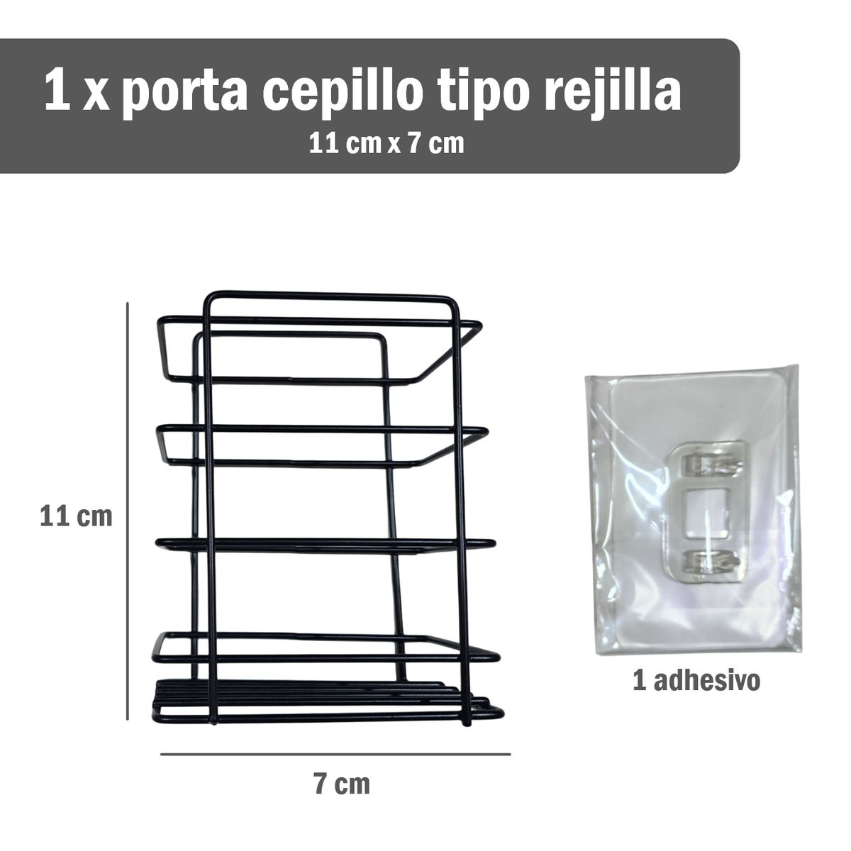 GENERICO - Set x5 Organizadores para baño tipo rejilla  - Negro