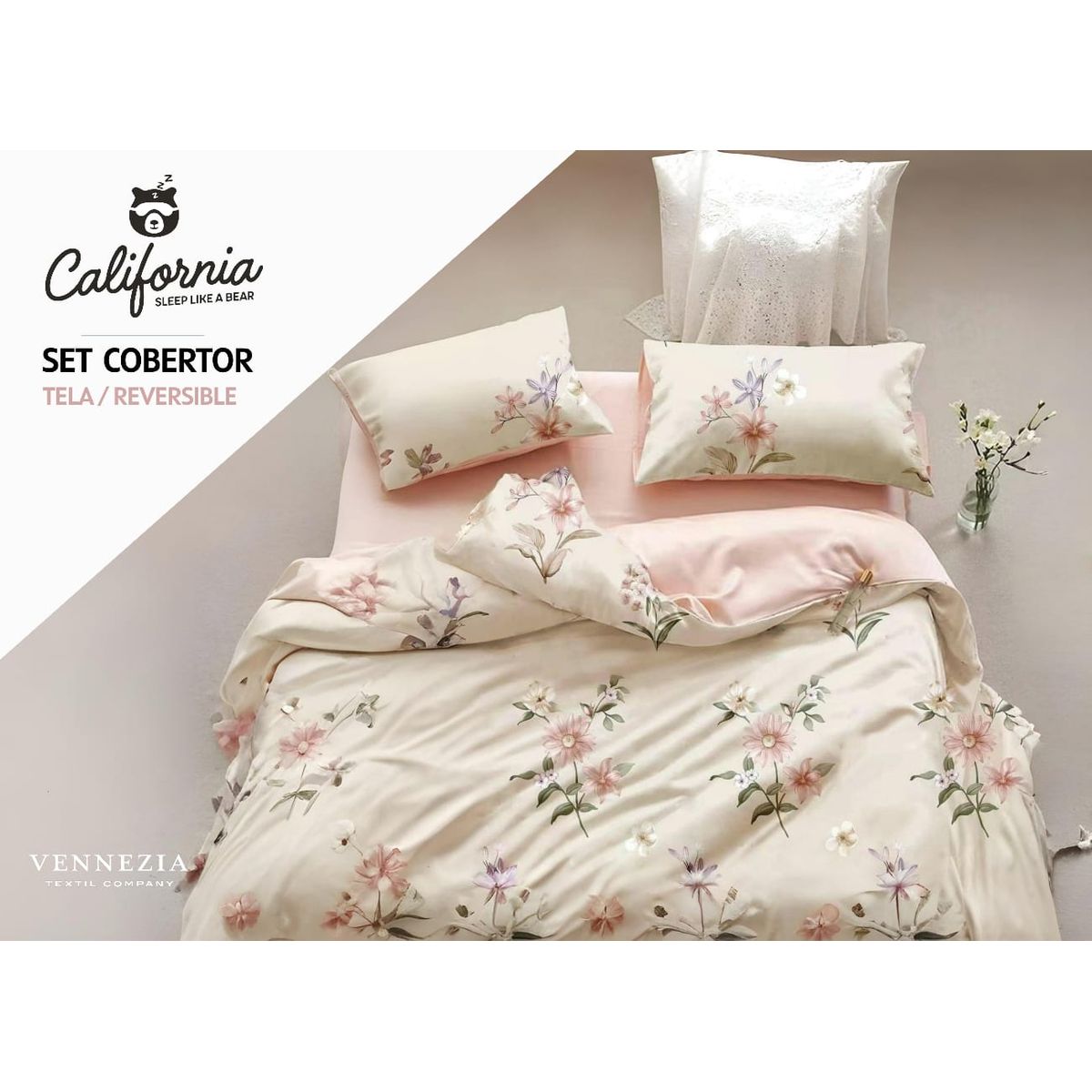 VENEZIA - Set de Edredón QUEEN de 5 pz 100% Calidad