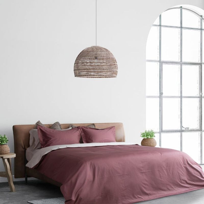 PLUMAS - Juego de Cubreduvet 400 Hilos 100% algodón pima Malva