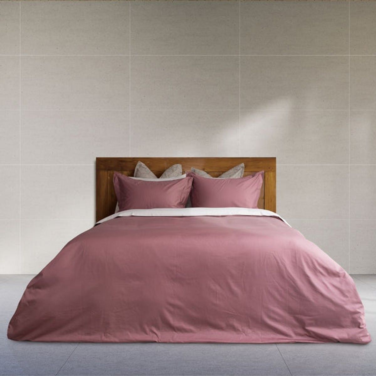 PLUMAS - Juego de Cubreduvet 400 Hilos 100% algodón pima Malva