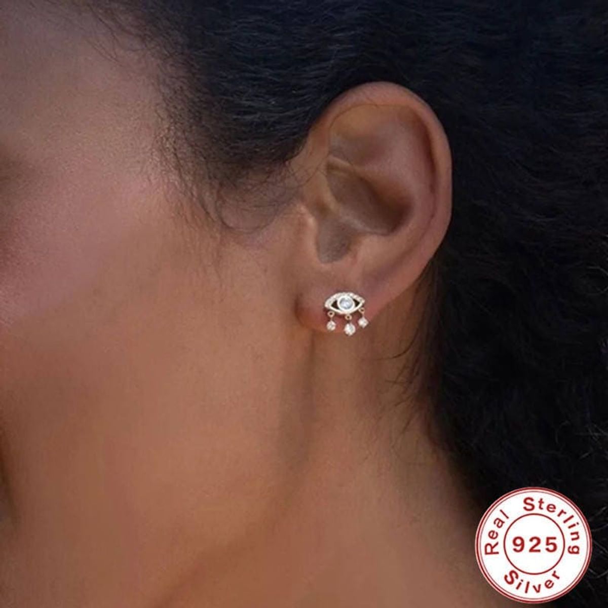 CLEO JOYAS & ACCESORIOS - Arete Ojo Turco Brillante