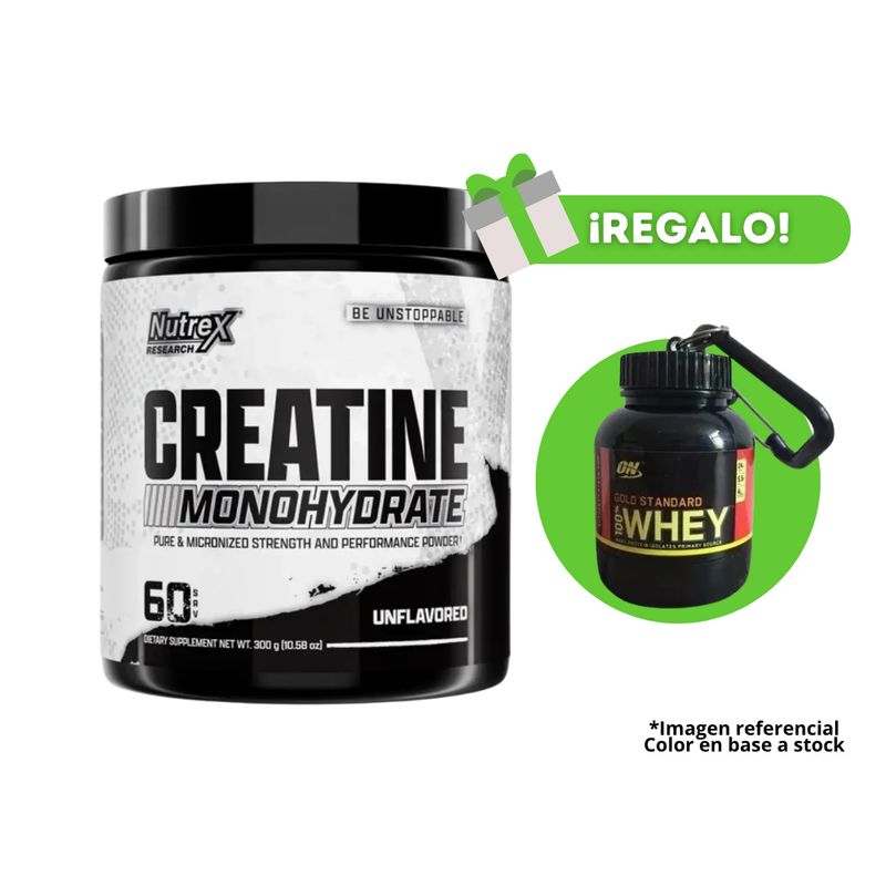 NUTREX RESEARCH - CREATINA MONOHIDRATADA NUTREX 300G + PORTAPROTEINA