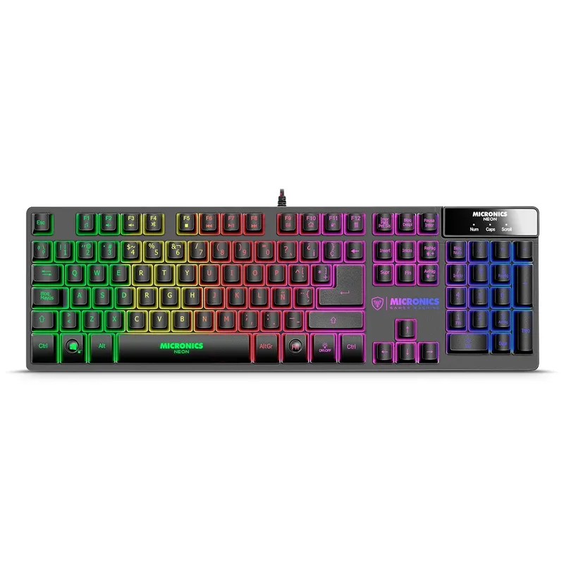 MICRONICS - Teclado Gamer RainbowLED Antighosting Micronics Neon+ MIC K709+