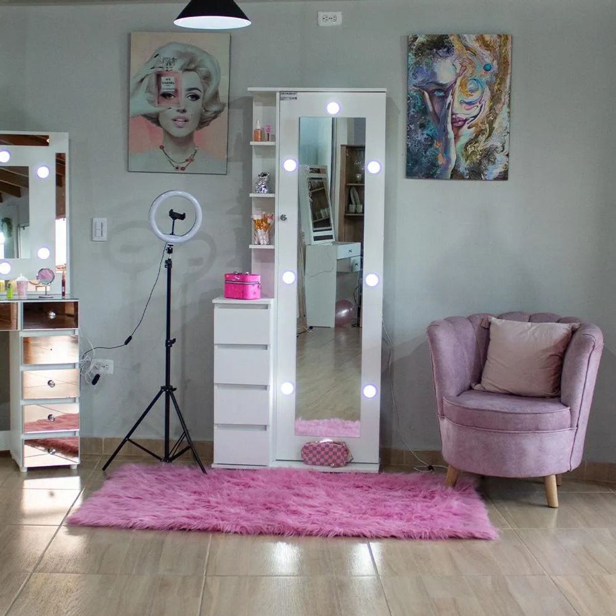 TU MESITA - Tocador Moderno Beauty Pro Color Blanco con Luces TU MESITA