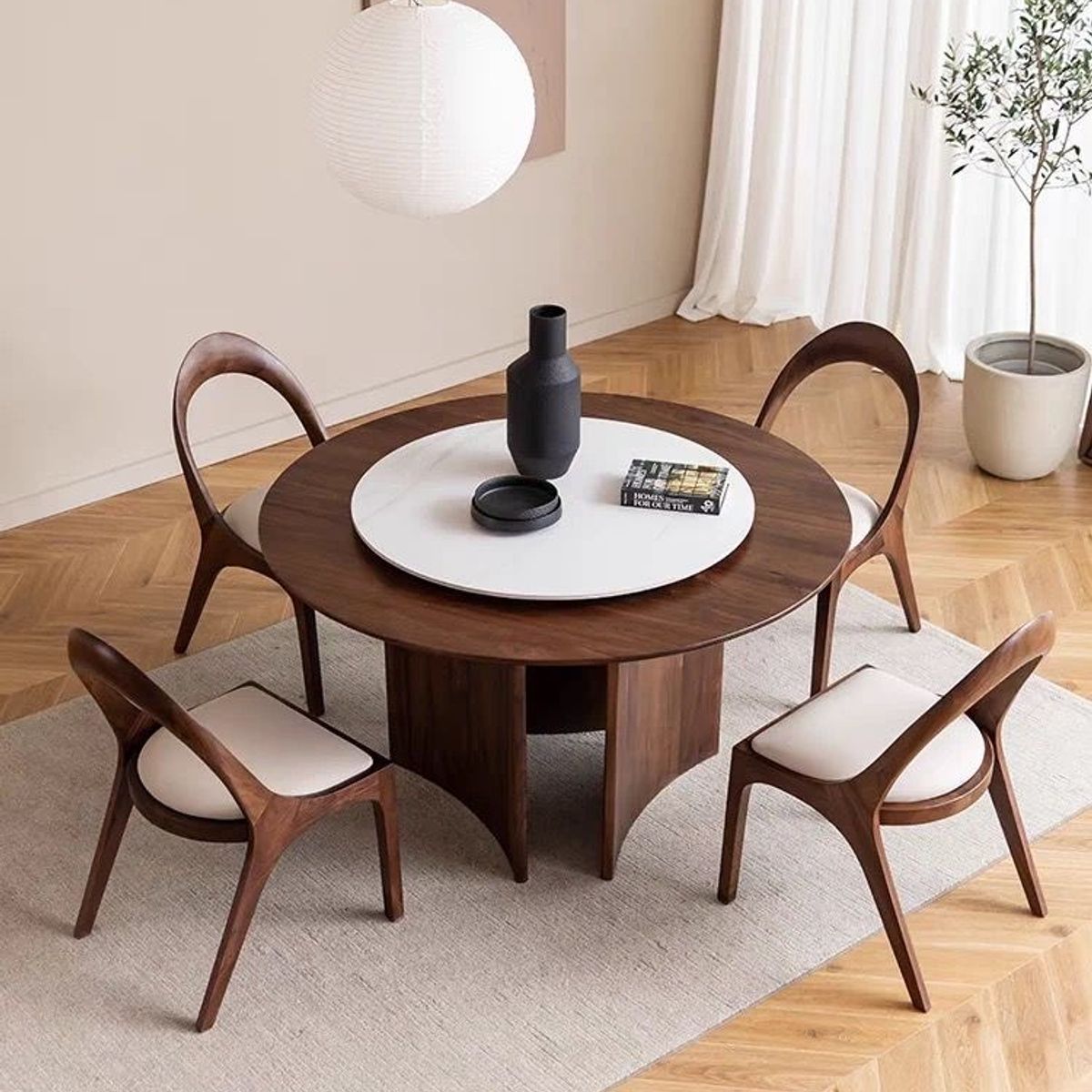 STIL NOVO - JUEGO DE COMEDOR 4 SILLAS LEO BEIGE CLARO