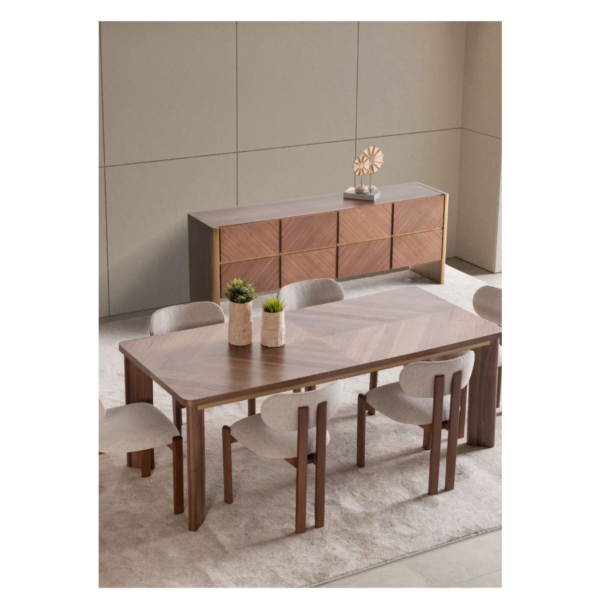 STIL NOVO - JUEGO DE COMEDOR 6 SILLAS VICTORIA BEIGE