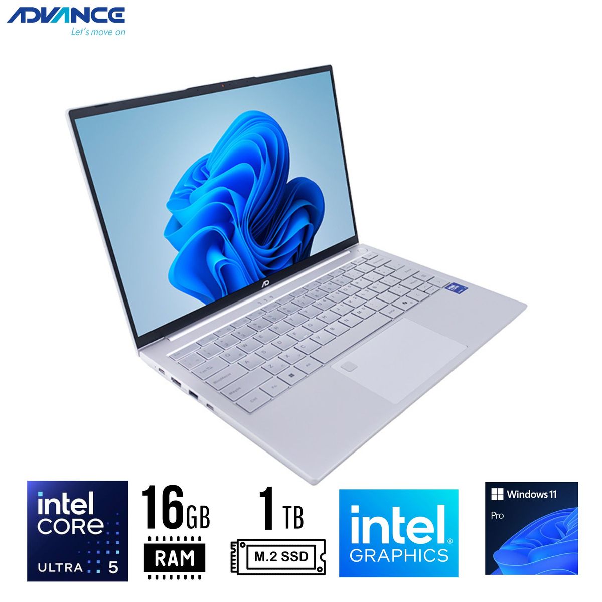 HP - LAPTOP ADVANCE NV7050 14" WUXGA IPS, Core Ultra 5 125H 16GB LPDDR5-6400 1TB SSD W11 PRO