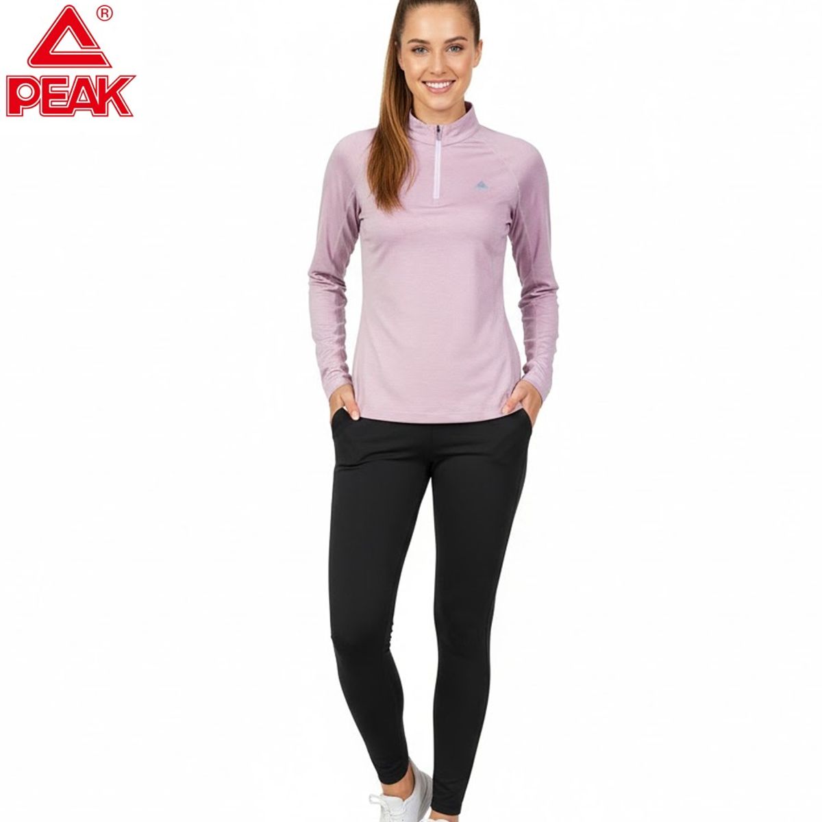 PEAK - Camiseta con cremallera MUJER PINK