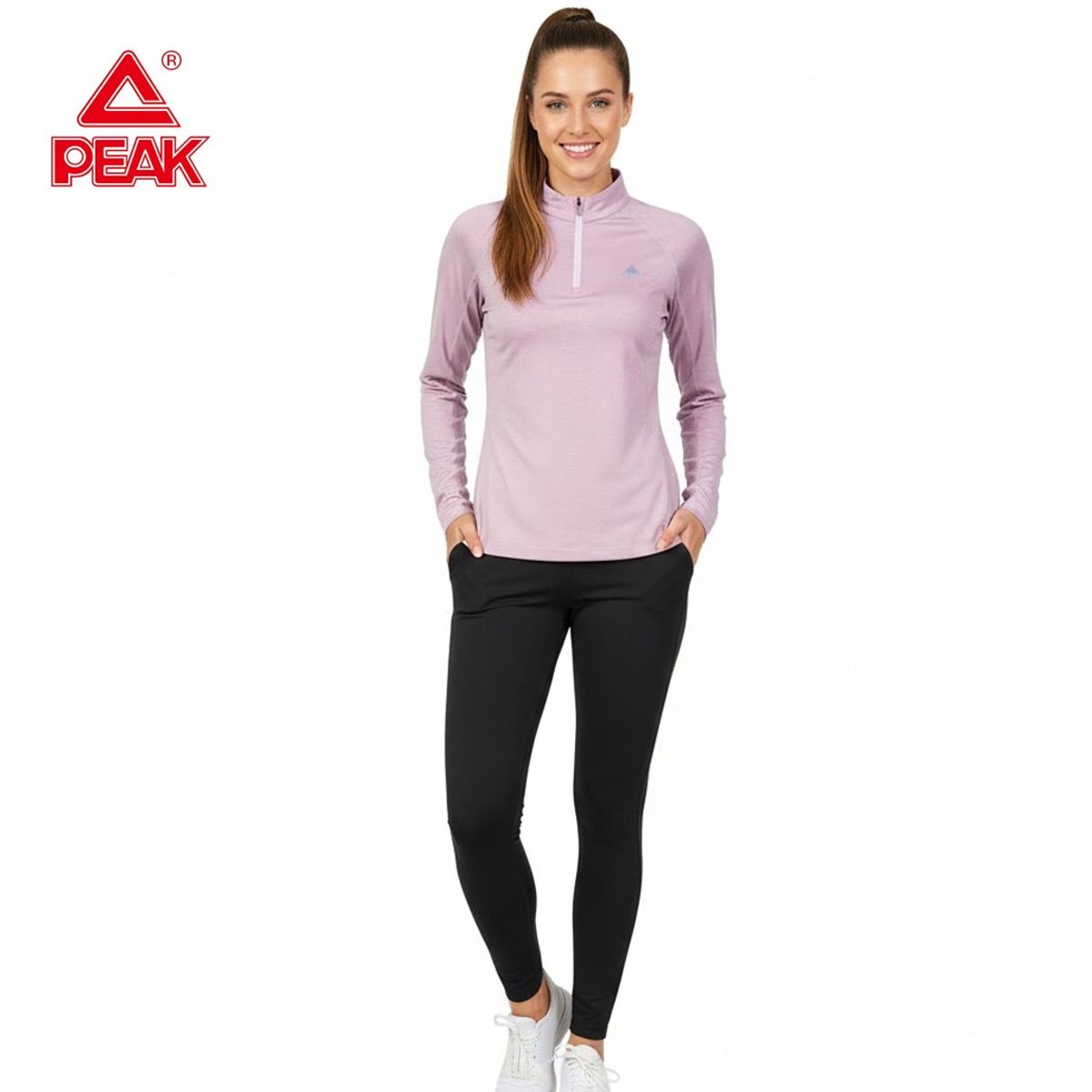 PEAK - Camiseta con cremallera MUJER PINK