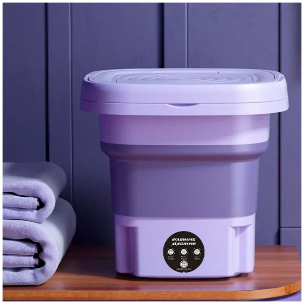 GENERICO - MINI LAVADORA DE ROPA PORTÁTIL PLEGABLE LILA