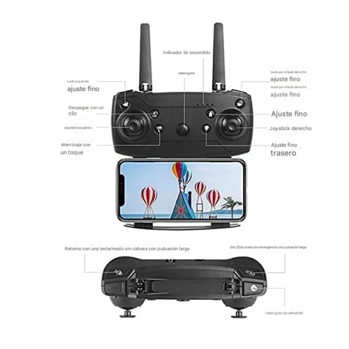GENERICO - DRONE E88 MAX Negro Material ABS