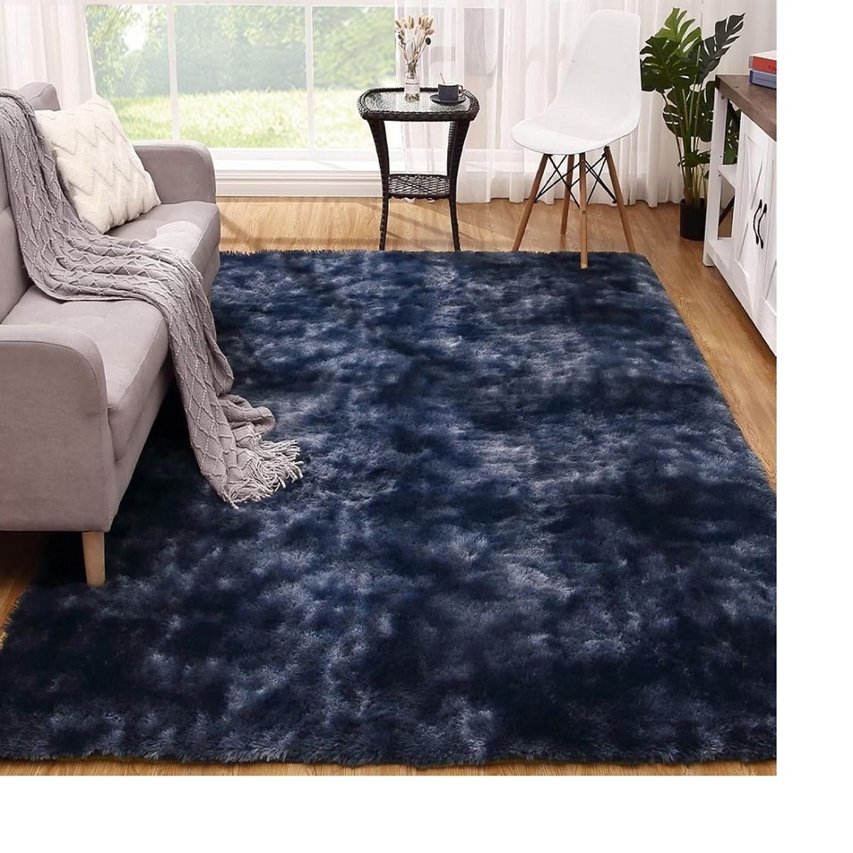 GENERICO - Alfombra de felpa piso de terciopelo para sala 140cm x 2m Gris azulado