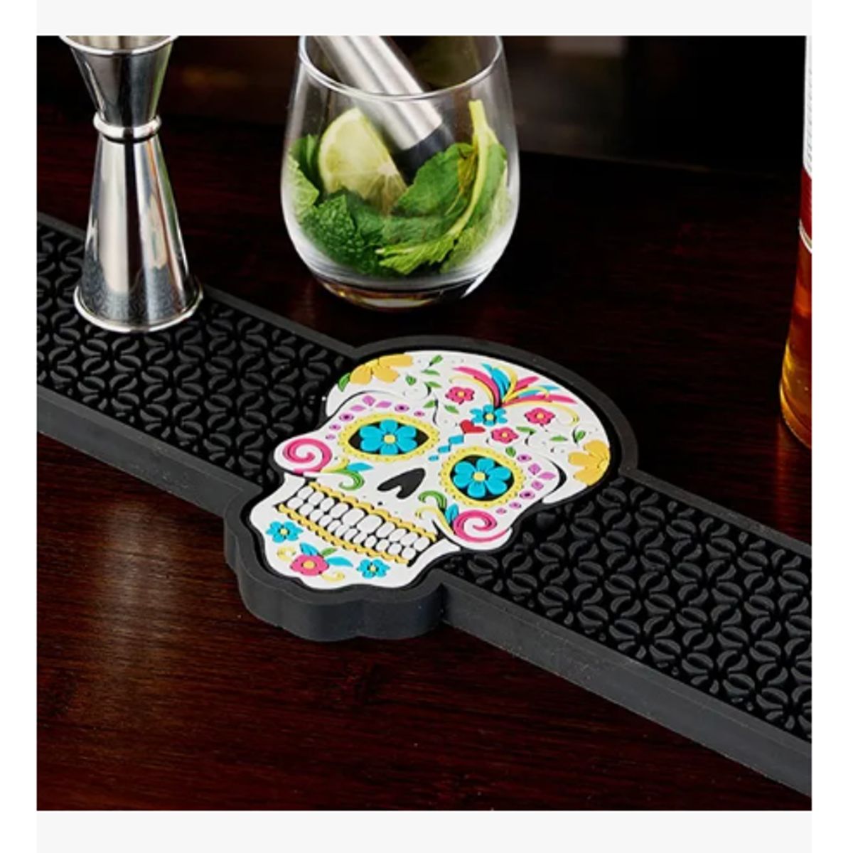 GENERICO - Bar Mat Negro Diseño Catrina Negro