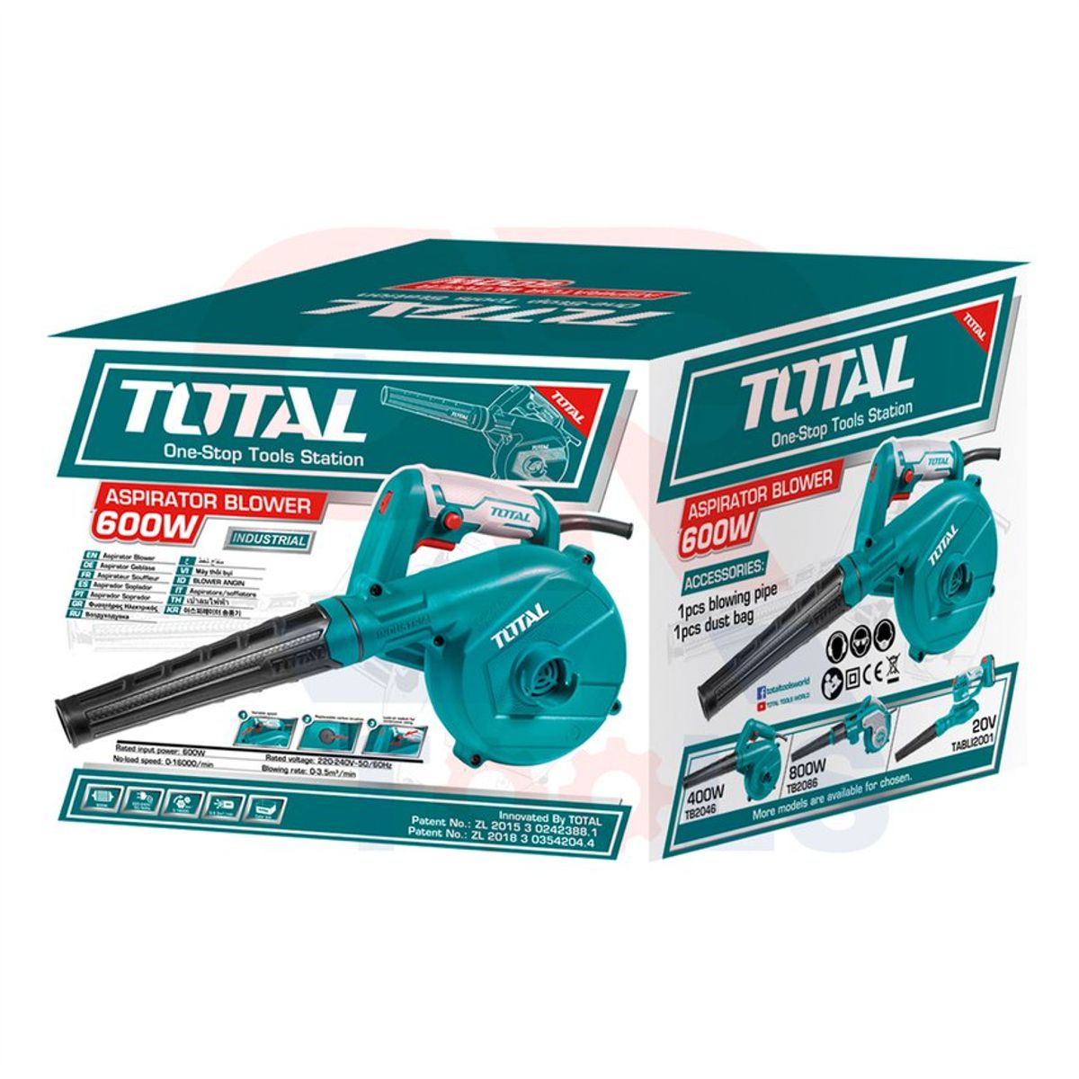 TOTAL TOOLS - SOPLADORA ASPIRADORA 600W ELÉCTRICA DE AIRE INDUSTRIAL TOTAL - TB2066