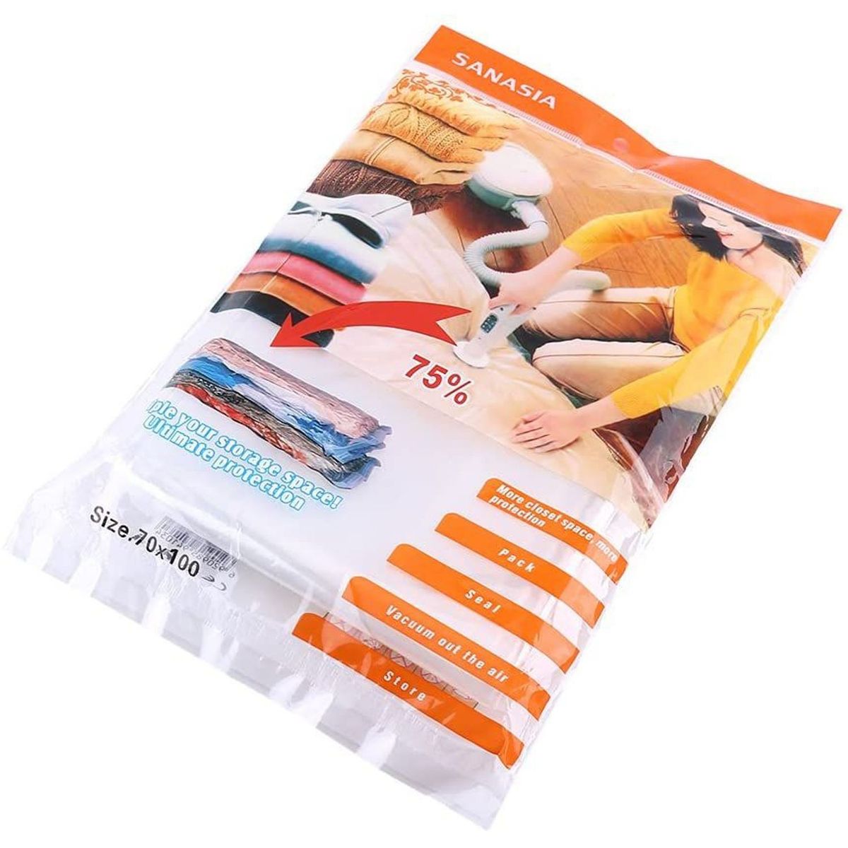 GENERICO - Bolsas Al Vacío 80 X 110 Cm Pack De 6 Unid / XL