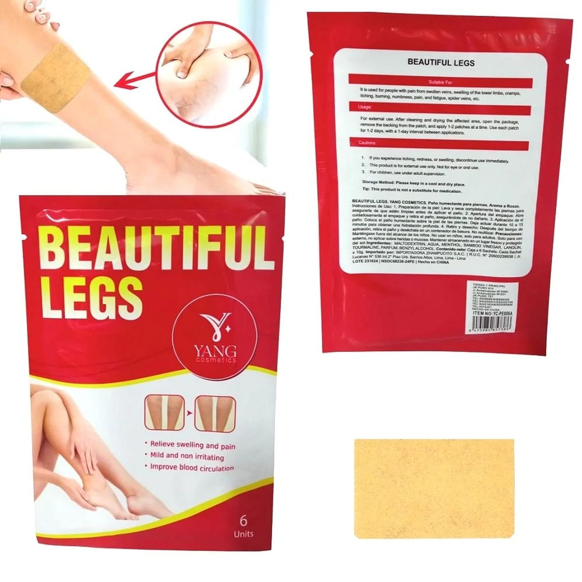 GENERICO - 36 parches PARA VARICES - SET DE 6 SOBRES