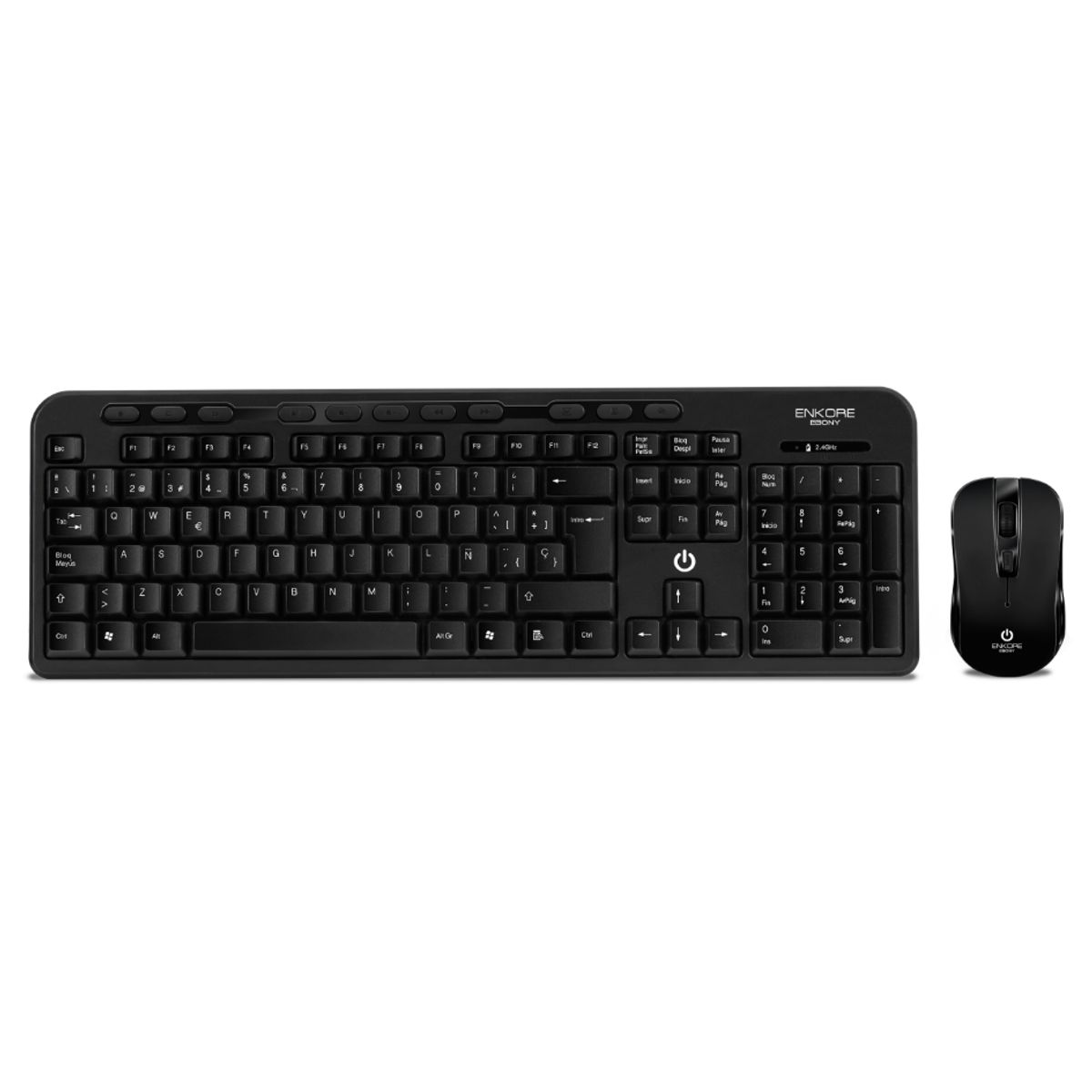 ENKORE - Teclado y Mouse inalámbrico color negro Enkore EBONY T800