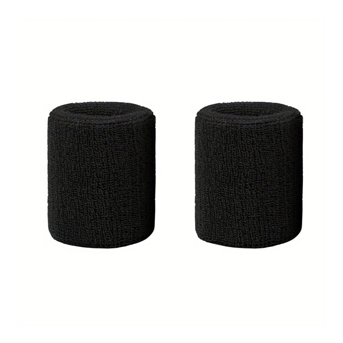 GENERICO - Muñequeras Deportivas Absorbentes de Algodon y Latex Negro