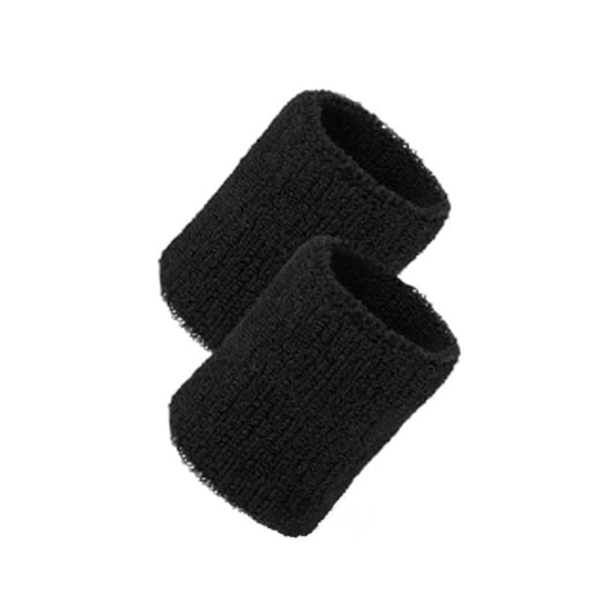 GENERICO - Pack2 Muñequeras Deportivas Absorbentes Algodon Latex Negro