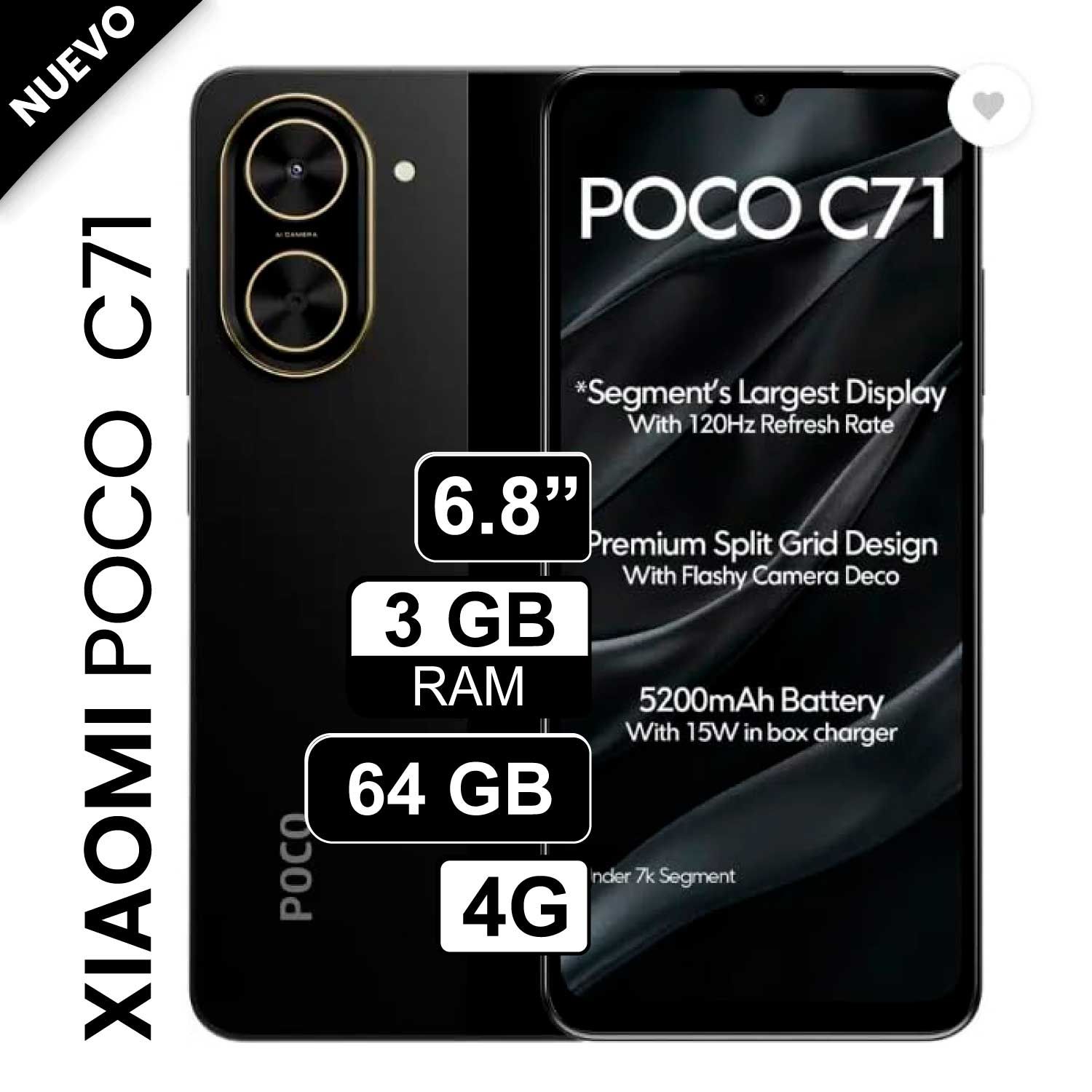 Smartphone Xiaomi Poco C71 3GB Ram 64GB color Negro XIAOMI