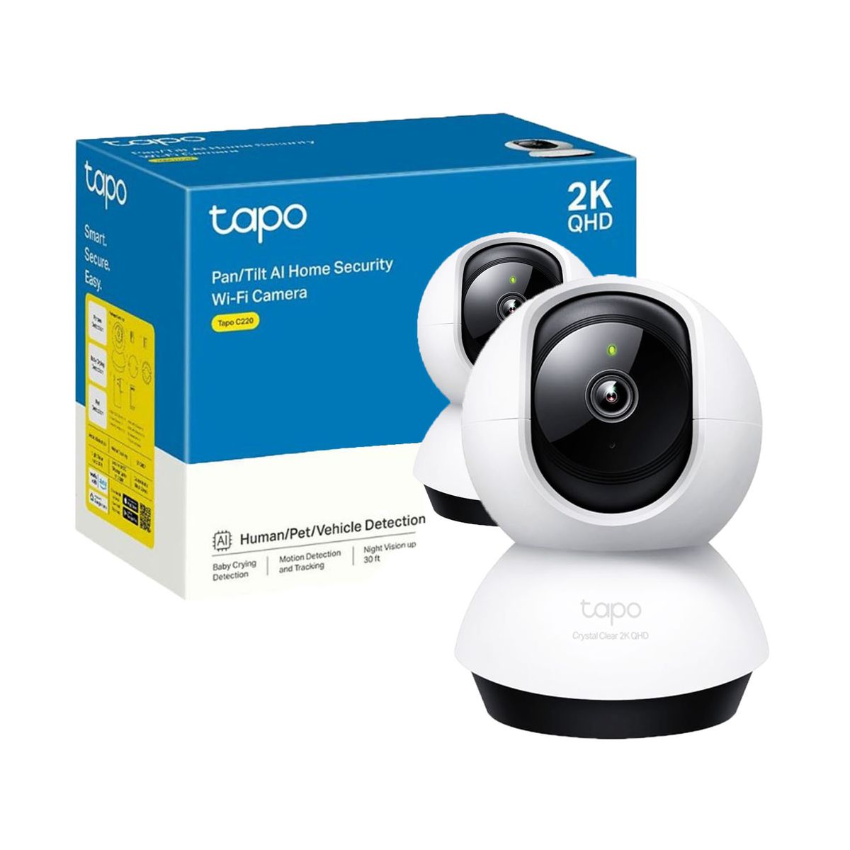 TP LINK - Tapo C220 4MP 2K Cámara Seguridad Wi-Fi Giratoria 360°
