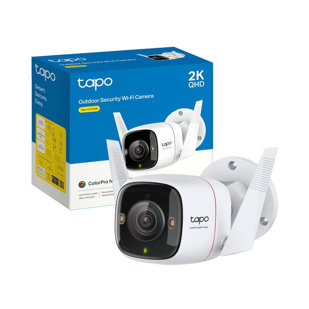 TP LINK - Tapo C325WB 4MP 2K Cámara Seguridad Wi-Fi Exterior Noche Color
