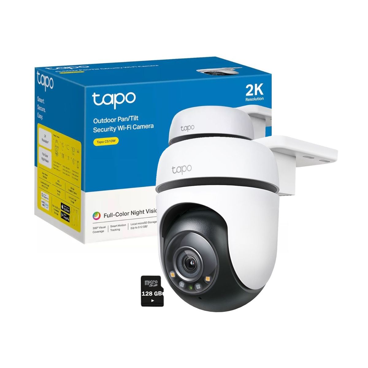 TP LINK - Tapo C510W 3MP 2K Cámara Seguridad Wi-Fi Exterior 360° SD 128GB