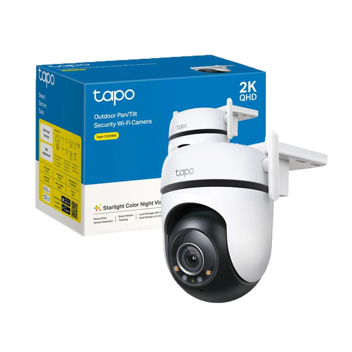 TP LINK - Tapo C520WS 4MP 2K Cámara Seguridad Wi-Fi Exterior 360°