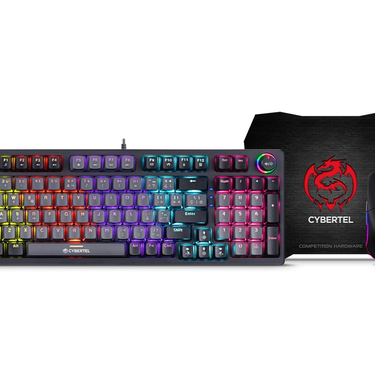 CYBERTEL - Teclado y Mouse Gamer Mecanico Cybertel STRIKER GRAY CBX GT1802B