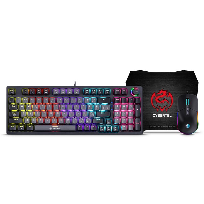 CYBERTEL - Teclado y Mouse Gamer Mecanico Cybertel STRIKER GRAY CBX GT1802B