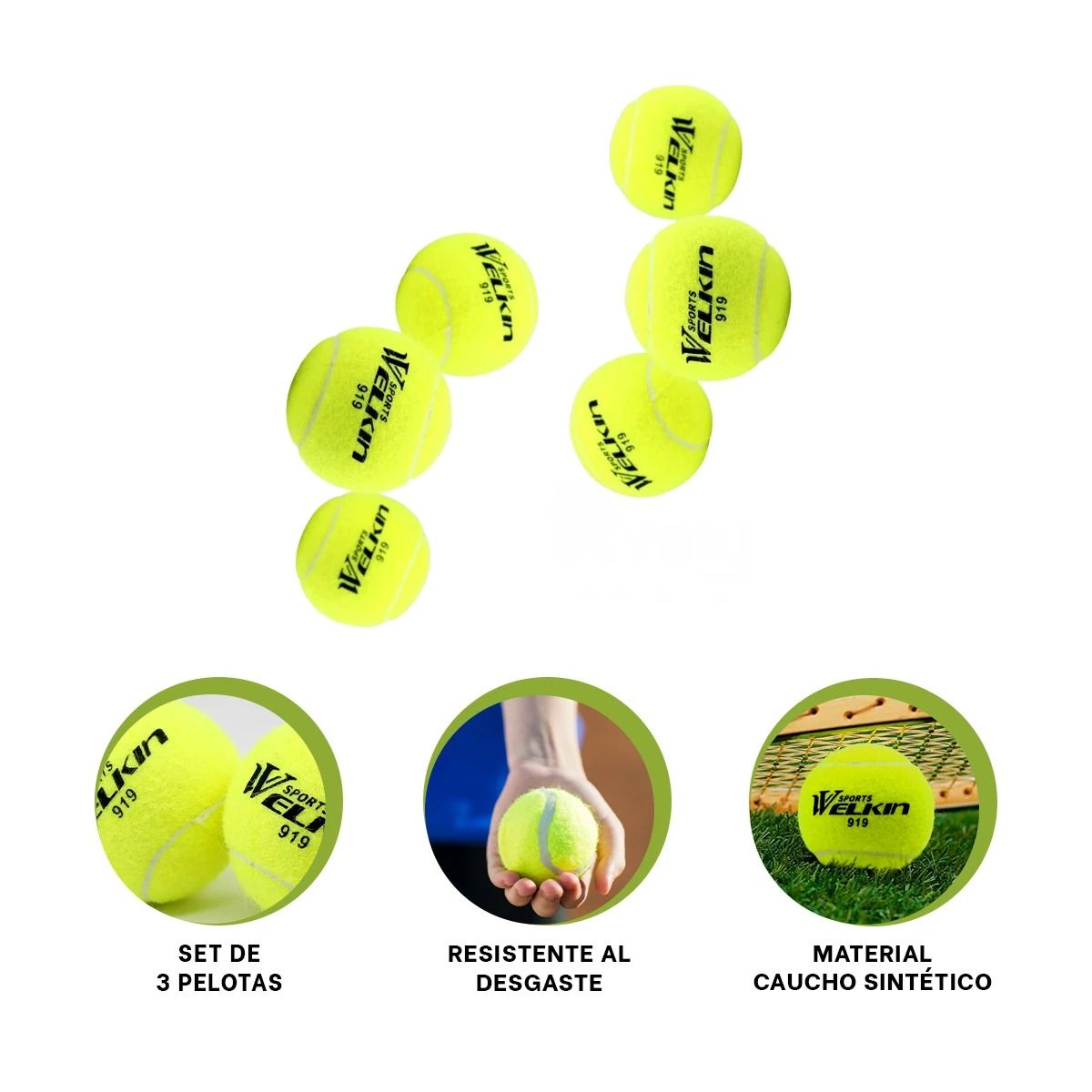 GENERICO - Pack12 Kit de 3 Pelotas Duraderas para Jugar Tenis