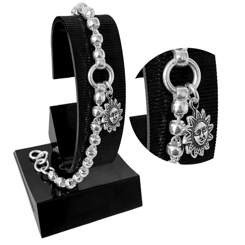 GENERICO - Pulsera Mujer Sol Bombitas Regalo Mamá Novia Plata 950
