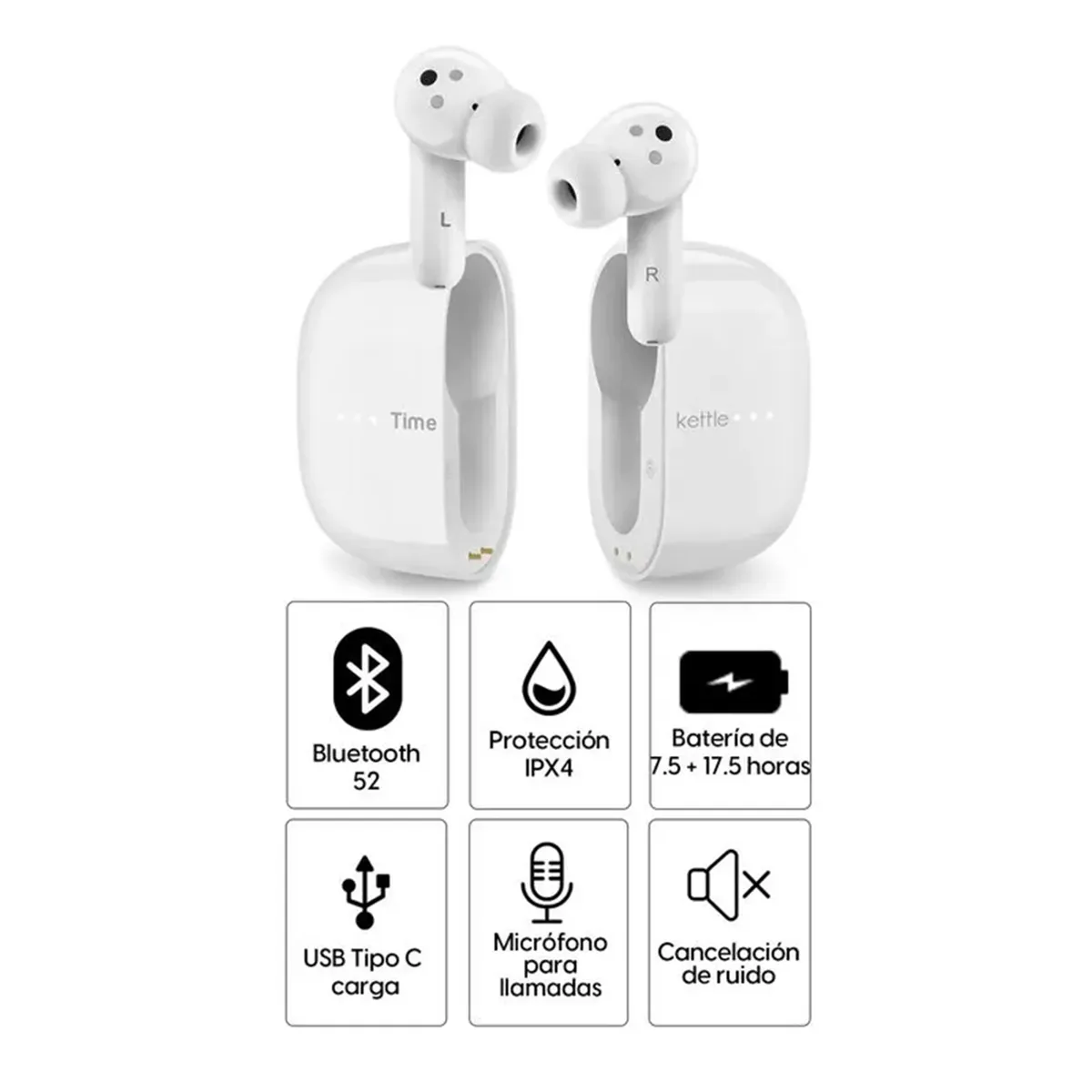 TIMEKETTLE - Timekettle M3 - Auriculares Traductores con Inteligencia Artificial - Traducción Música y Llamadas - Color Blanco
