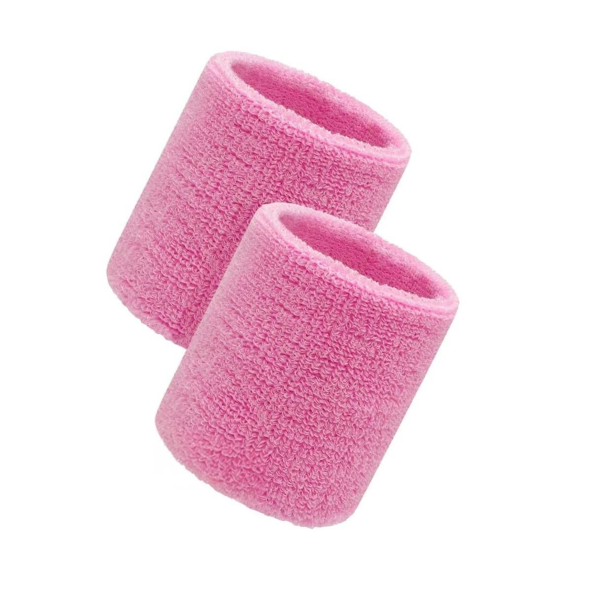 GENERICO - Muñequeras Elasticas y Resistentes Rosado Y+Regalo Stickers