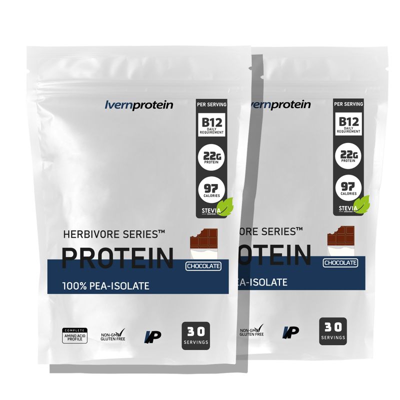 IVERNPROTEIN - Ivernprotein Pack de 2 Herbivore Series™ Pure Isolate Pea - Chocolate y Chocolate 60 Servings