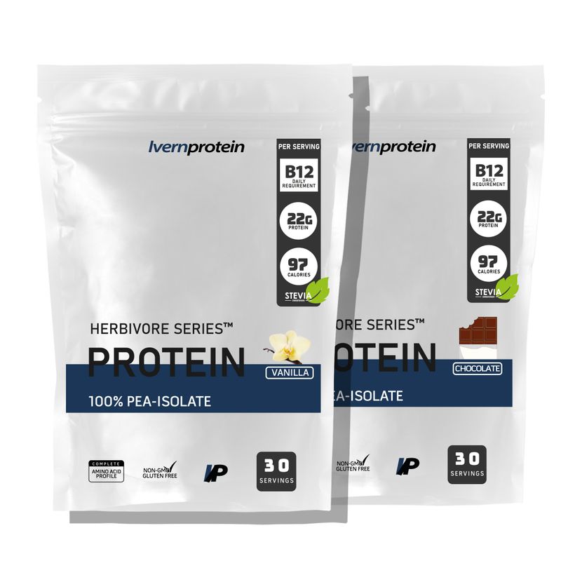 IVERNPROTEIN - Ivernprotein Pack de 2 Herbivore Series™ Pure Isolate Pea - Vainilla y Chocolate 60 Servings