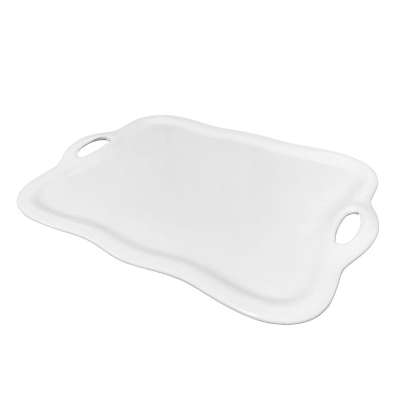 HYGGE - Bandeja de Cerámica con Borde Ondulado