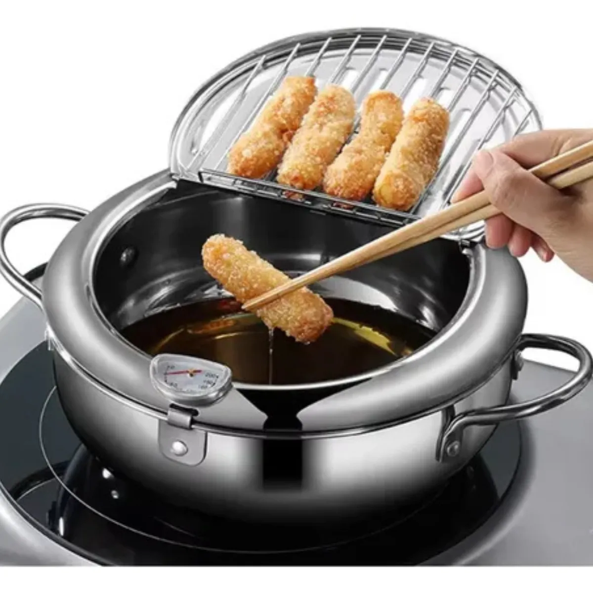 GENERICO - Freidora Profunda Sartén Japonesa 2.2 L