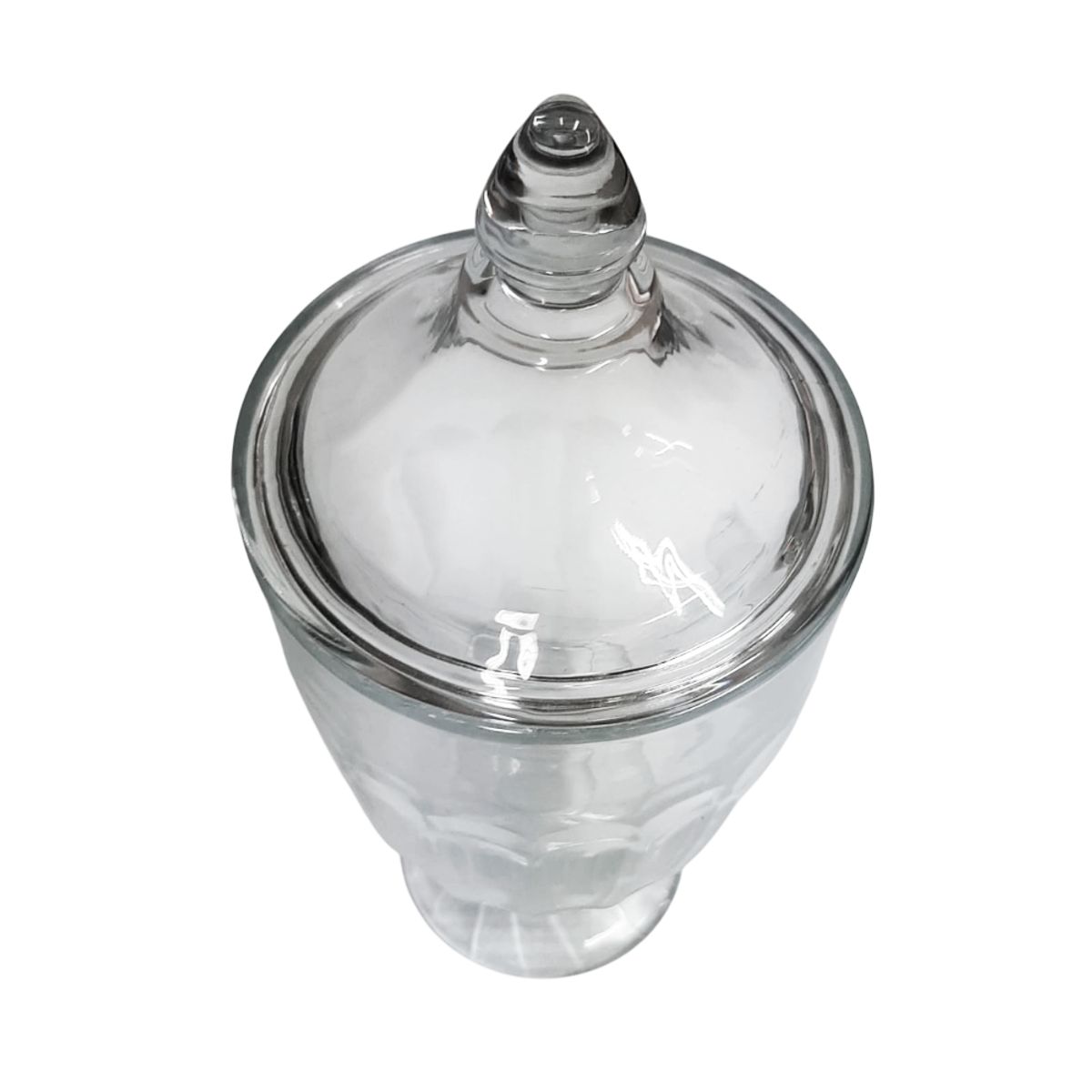 HYGGE - Bombonera de Vidrio Labrado con Tapa Cónica