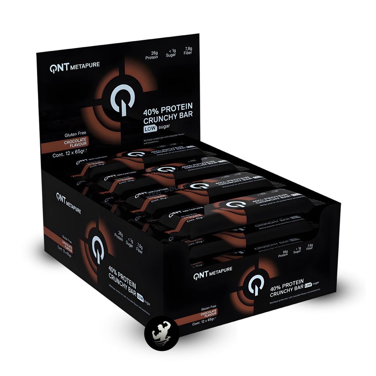 QNT - Caja x 12 barras de proteína crunchy QNT - Chocolate