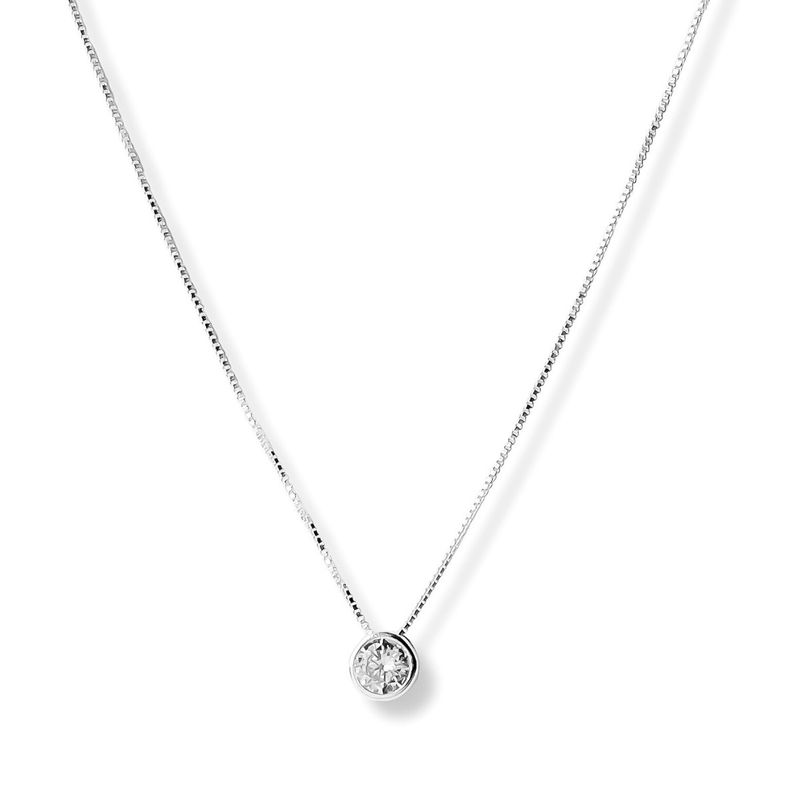 AMBAR JOYERIA - Collar Punto de Luz Plata 925