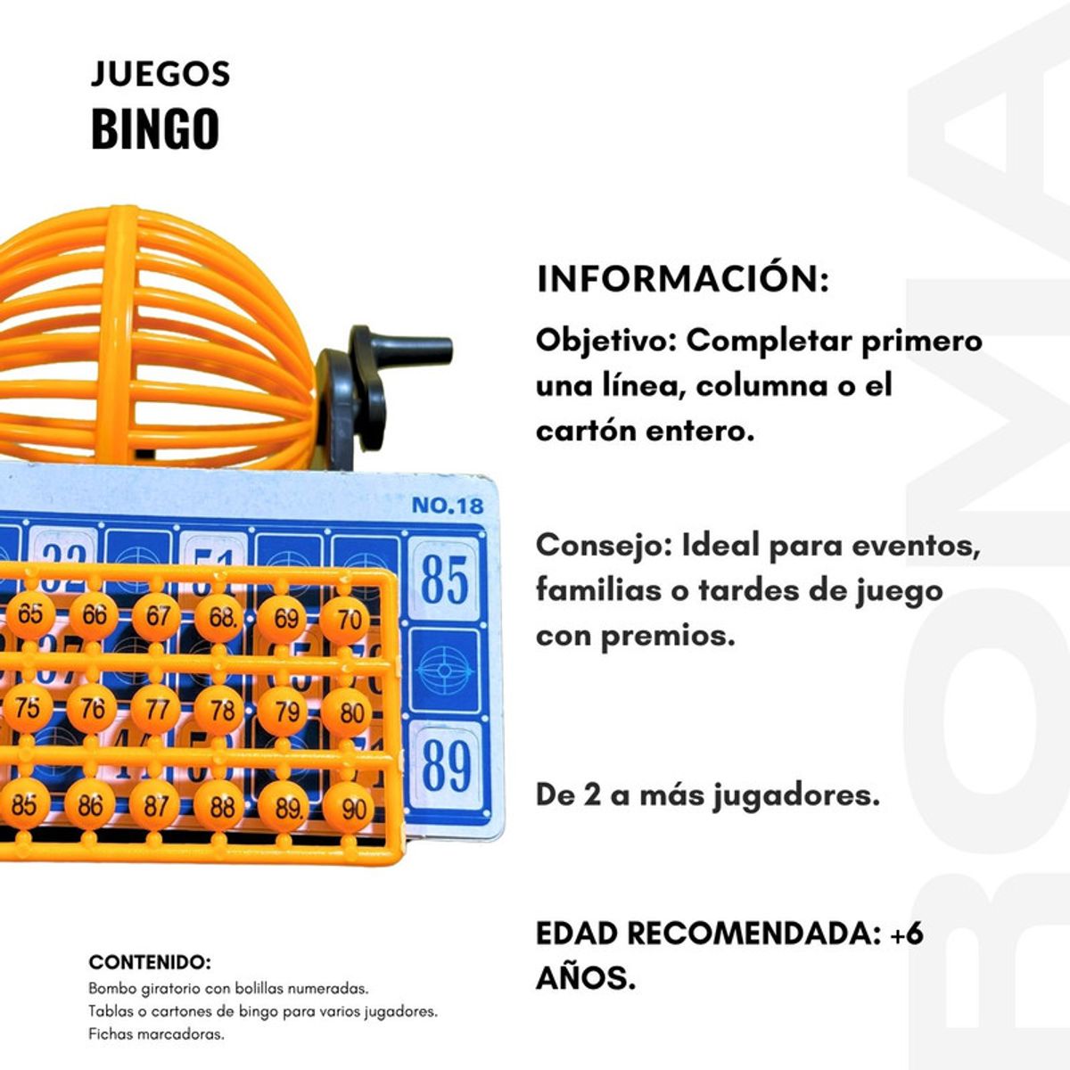 GENERICO - BINGO LOTTO FAMILIAR  JUEGO DE MESA