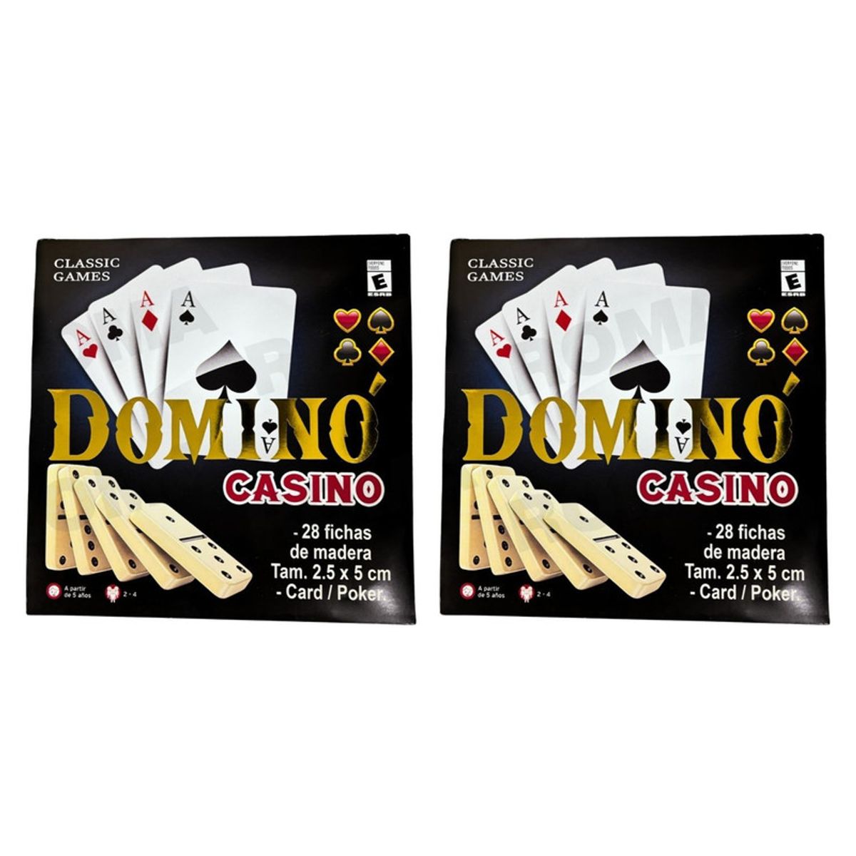 GENERICO - PACK 2 JUEGO DE DOMINÓ Y CASINO - JUEGO DE MESA Y CARTAS