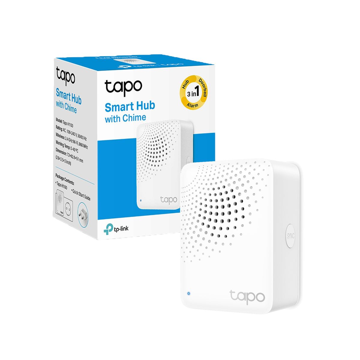 TP LINK - Tapo H100 Hub Inteligente con Alarma Hasta 64 Zonas
