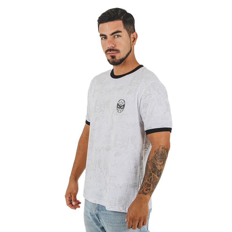 MARVEL - Polo Manga Corta Hombre Spiderman Color Blanco Algodón